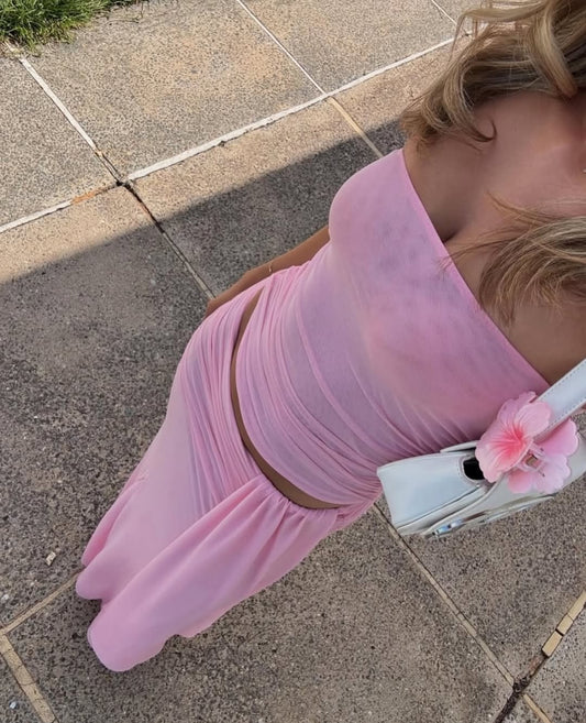 Meshki - Mesh Maxi Set in Candy Pink