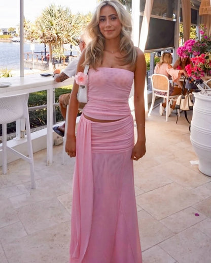 Meshki - Mesh Maxi Set in Candy Pink