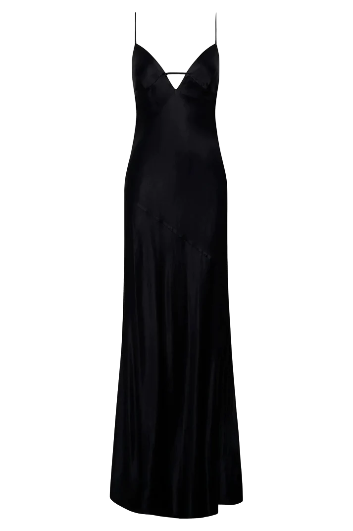 Meshki - Cora Tie Back Maxi Dress in Black