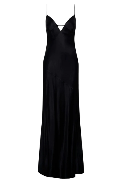 Meshki - Cora Tie Back Maxi Dress in Black