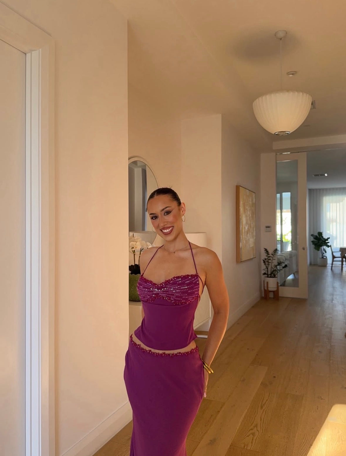 I am Delilah - Jemima Halter Top & Skirt Set in Berry
