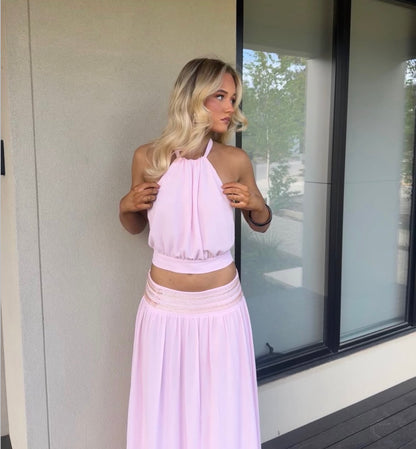I am Delilah - Octavia Halter Top & Maxi Skirt in Quartz