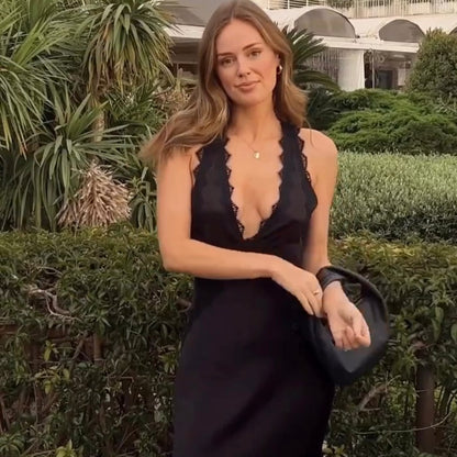 Shona Joy - Camille Lace Cross Back Midi Dress in Black rwsb. Shona Joy - Camille Lace Cross Back Midi Dress in Black rwsb.