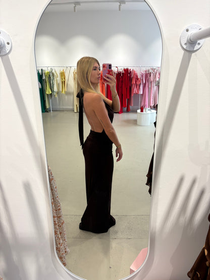Chancery - Draped Bodice Halter Jersey Dress