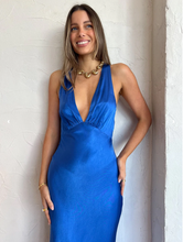 Load image into Gallery viewer, Shona Joy - Oliviera Plunged Cross Back Midi Dress in Strong Blue
