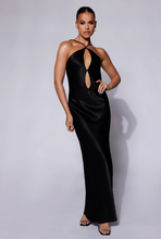 Load image into Gallery viewer, Meshki - Lucia Satin Cut Out Maxi Dress Black
