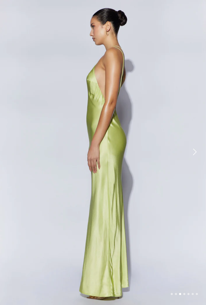 Meshki - Alena One Shoulder Maxi Dress in Pistachio Green