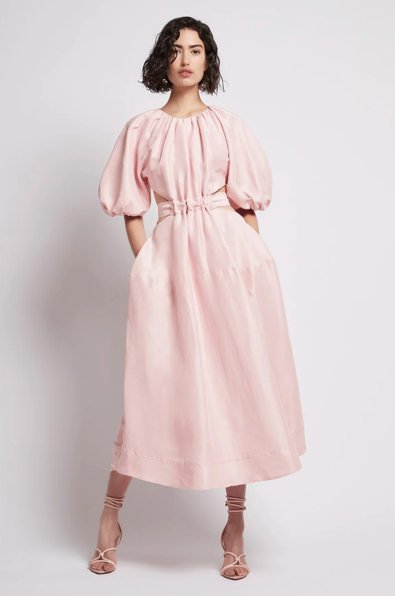 Aje - Mimosa Cut Out Midi Dress Pink