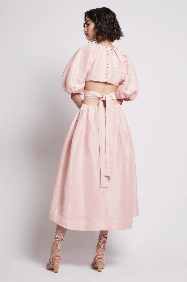 Aje - Mimosa Cut Out Midi Dress Pink