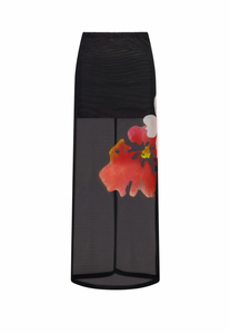 With Harper Lu - Mesh Tank + Skirt in Black Floral