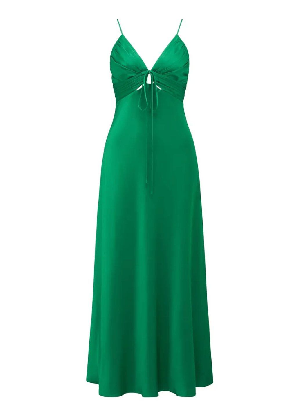 Forever New - Cassia Satin Cutout Midi Dress in Green