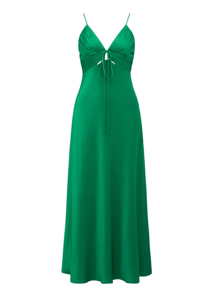 Forever New - Cassia Satin Cutout Midi Dress in Green rwsb. Forever New - Cassia Satin Cutout Midi Dress in Green rwsb.