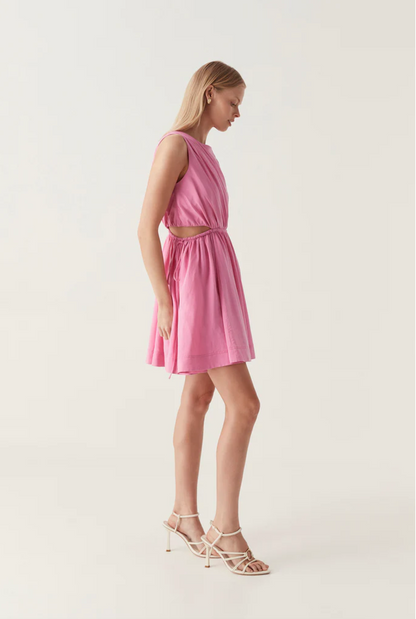 Aje - Abbey Twisted Mini Dress in Cerise Pink