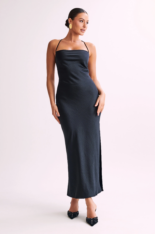 Meshki - Sydney Straight Neck Slip Maxi Dress - Black