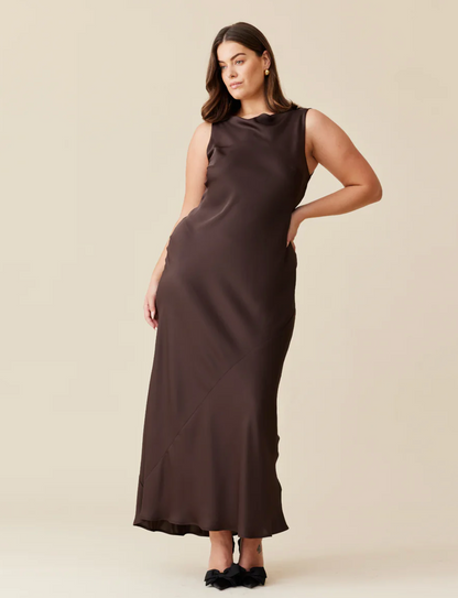 Ruby - Firebird Cowl Gown in Espresso