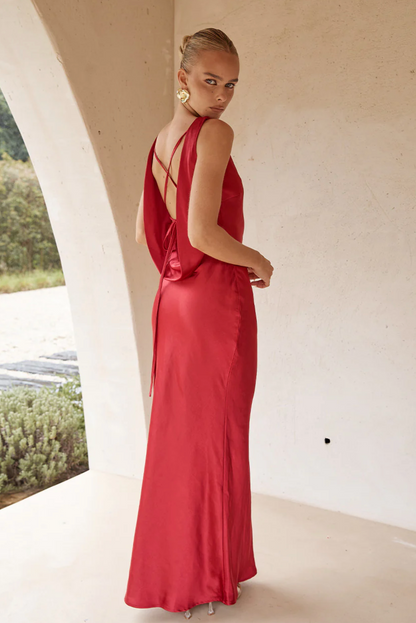 Runaway The Label - Adair Maxi Dress in Cherry