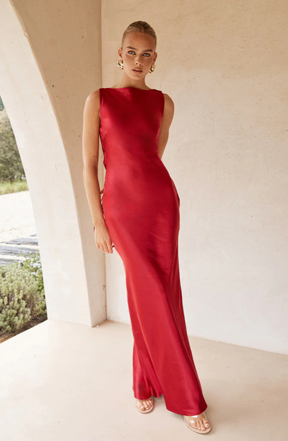 Runaway The Label - Adair Maxi Dress in Cherry
