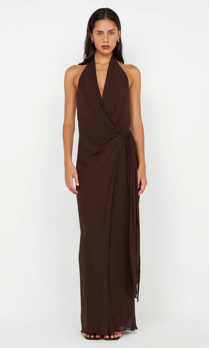 Bec and Bridge - Soneva Wrap Dress in Chocolate
