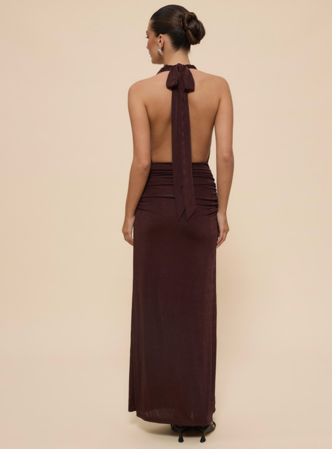 Chancery - Draped Bodice Halter Jersey Dress
