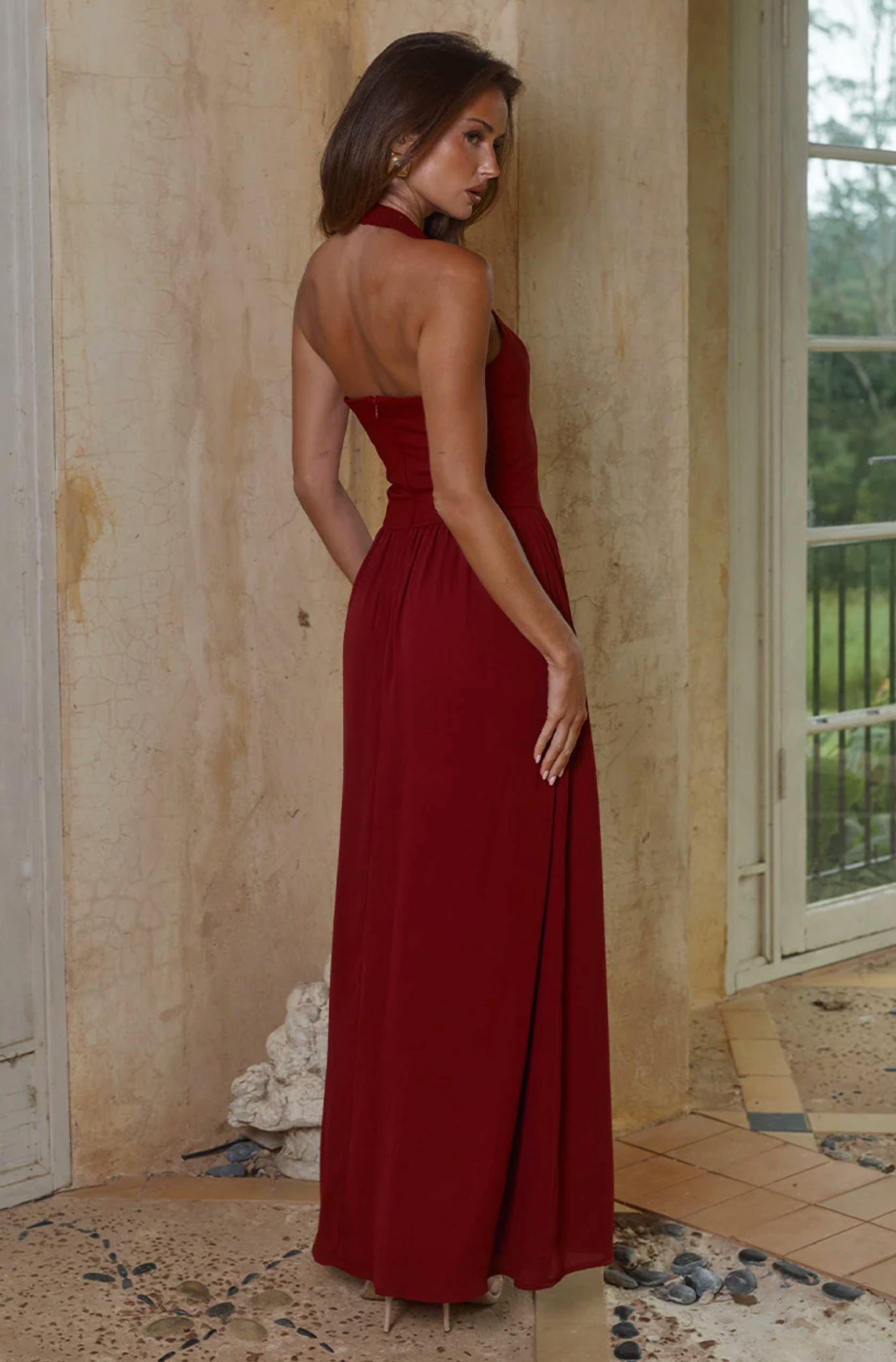RTL - Abigail Square Neck Maxi in Cherry