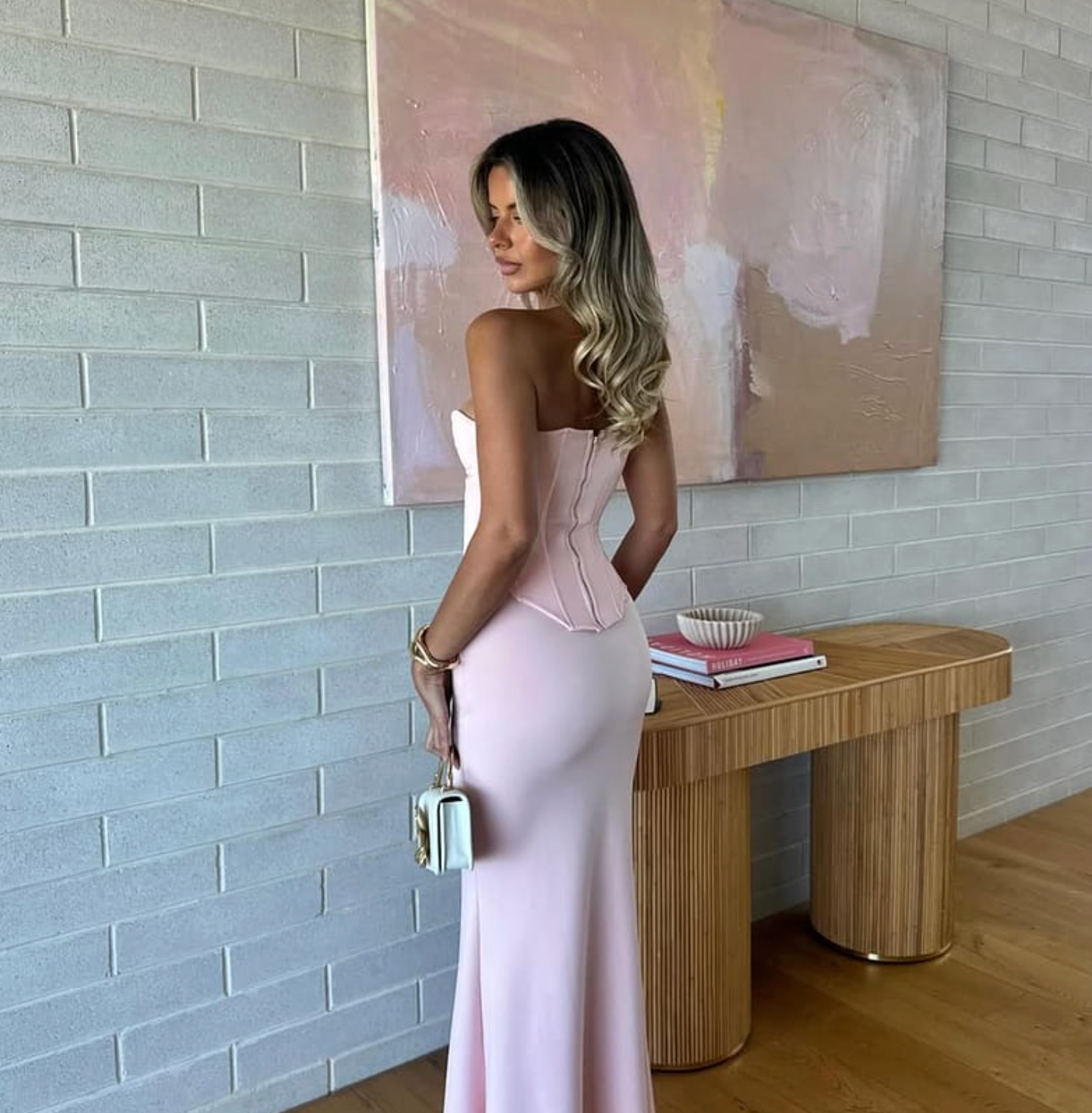 HNTR the Label - Louie Gown in Baby Pink