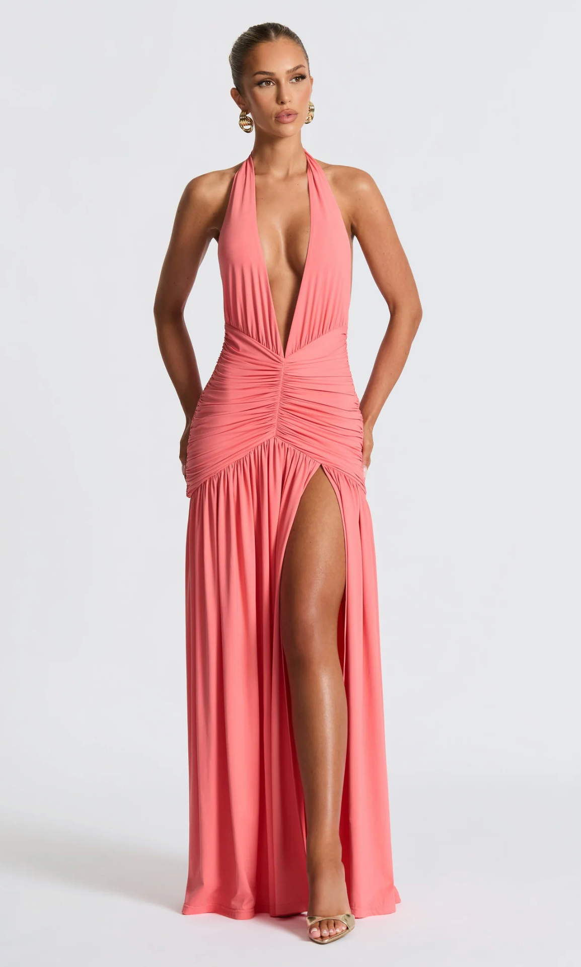 Babyboo - Melania Maxi Dress in Coral Pink