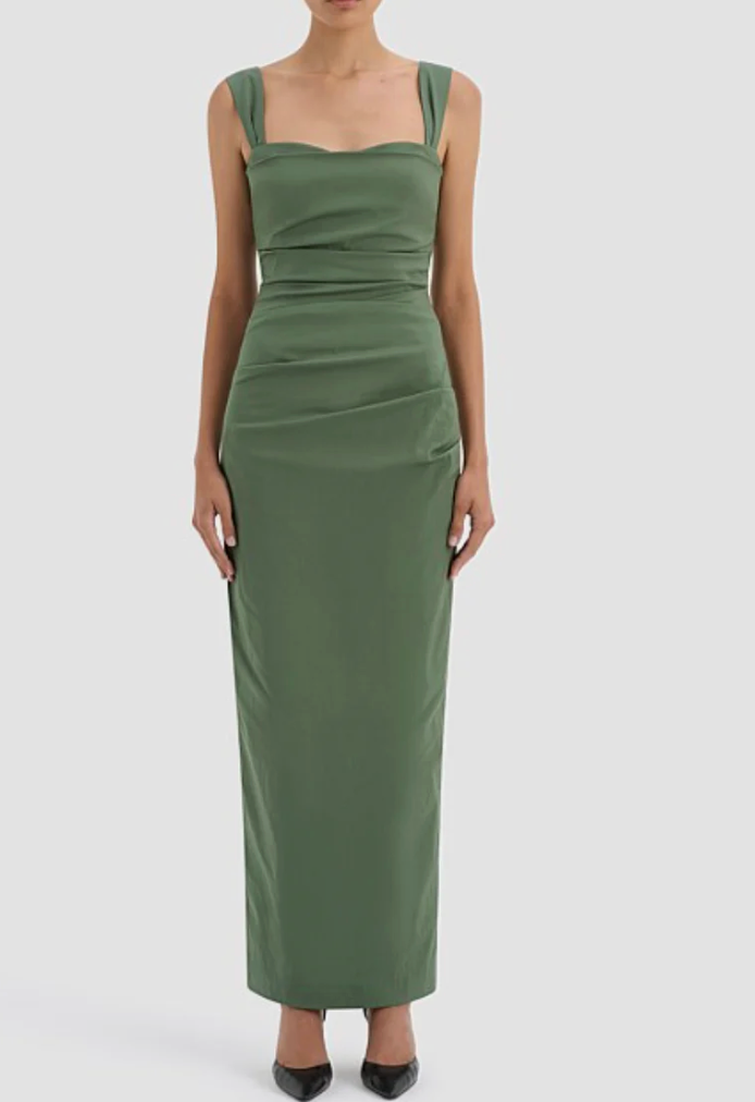 Sir The Label - Florent Balconette Gown in Forest Green