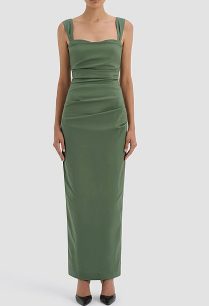 Sir The Label - Florent Balconette Gown in Forest Green