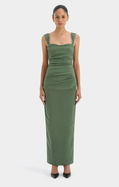 Sir The Label - Florent Balconette Gown in Forest Green