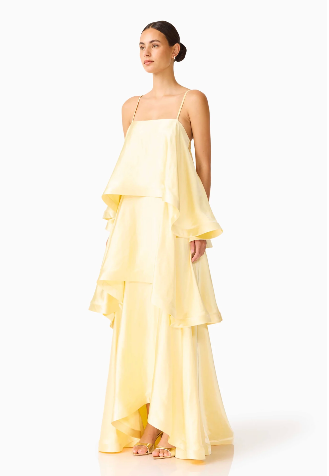 Elliatt - Tilly Tiered Maxi Dress in Butter Yellow