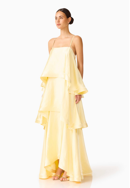 Elliatt - Tilly Tiered Maxi Dress in Butter Yellow