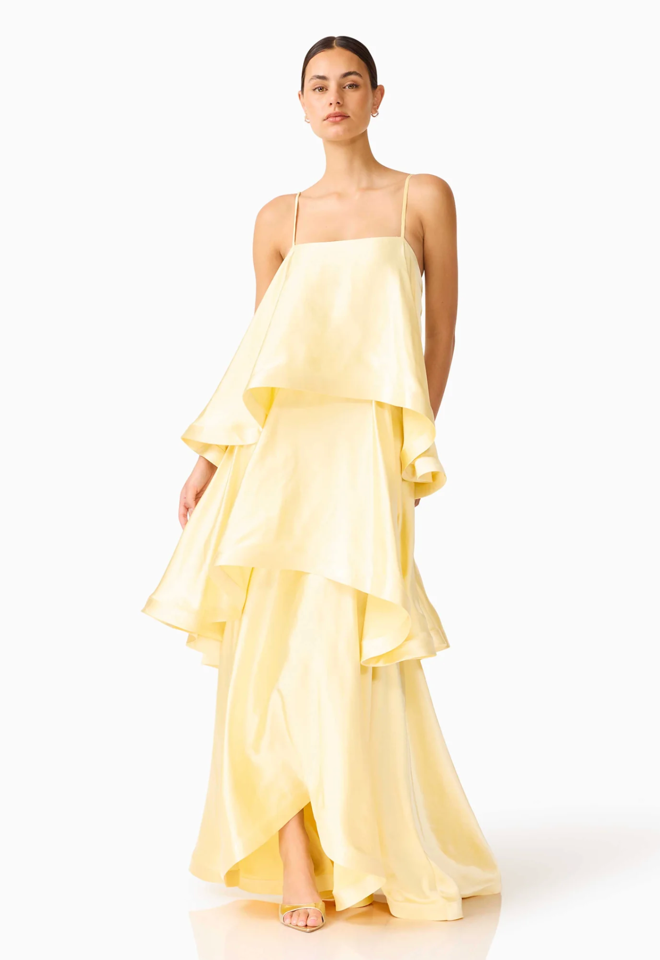 Elliatt - Tilly Tiered Maxi Dress in Butter Yellow
