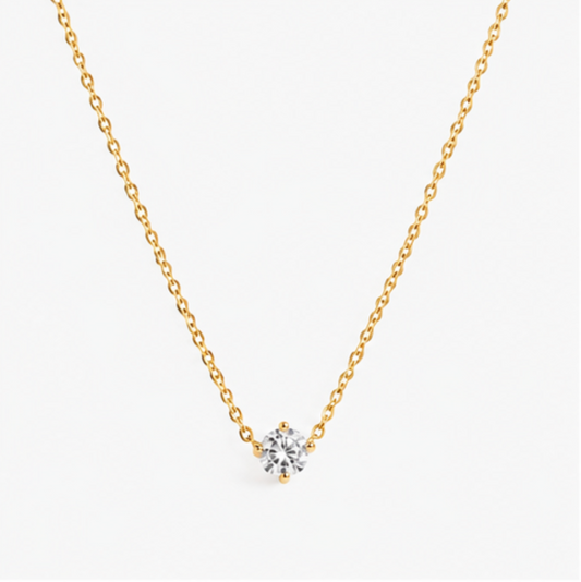 JEWELLERY -  Single Diamond Chain Necklace