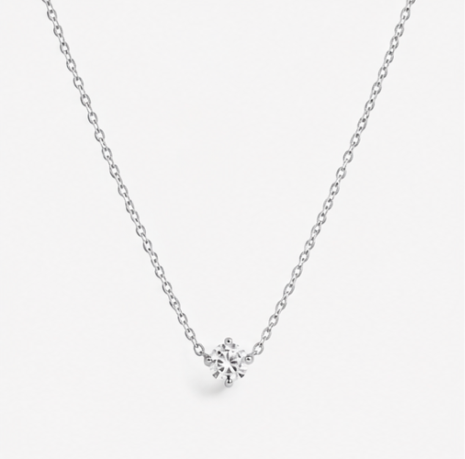 JEWELLERY -  Single Diamond Chain Necklace