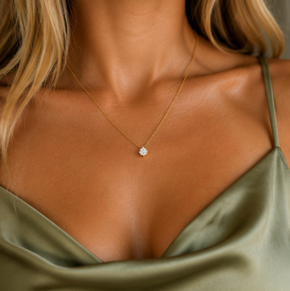 JEWELLERY -  Single Diamond Chain Necklace