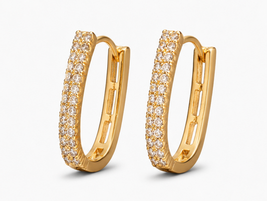 JEWELLERY - Gold Diamond Hoop Earring