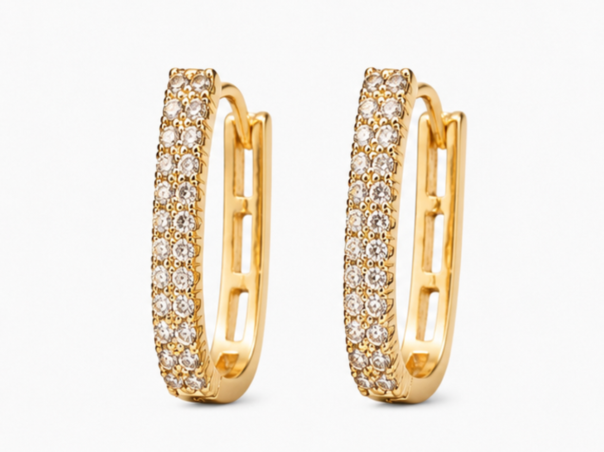 JEWELLERY - Gold Diamond Hoop Earring