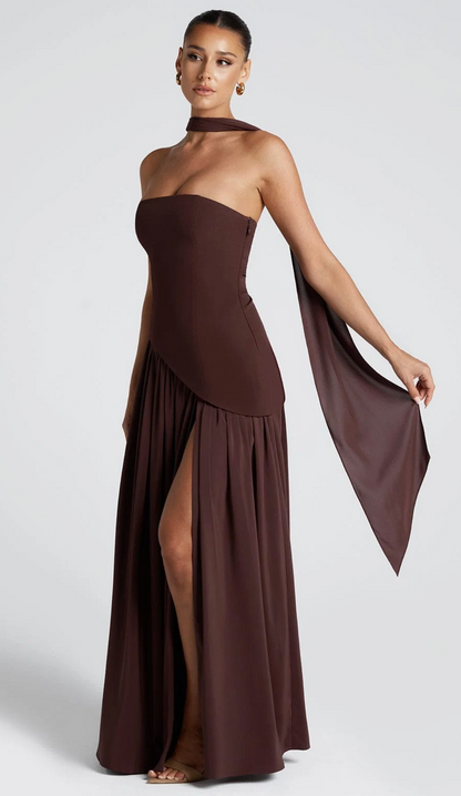 Babyboo - Maliyah Maxi in Plum Brown