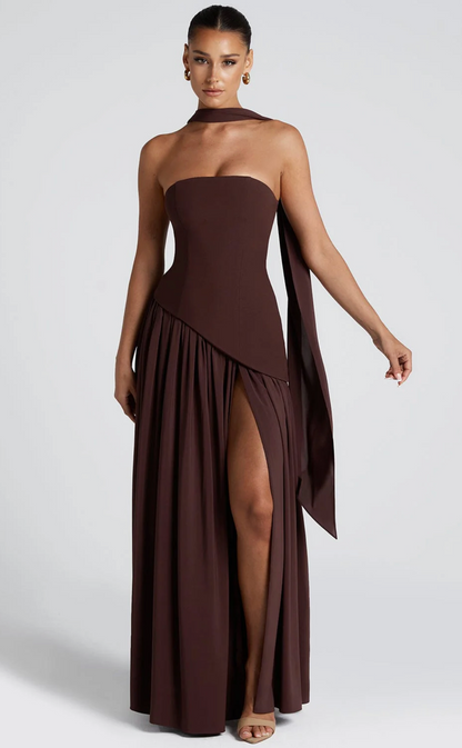 Babyboo - Maliyah Maxi in Plum Brown