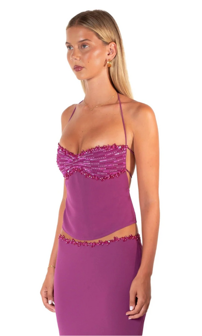 I am Delilah - Jemima Halter Top & Skirt Set in Berry