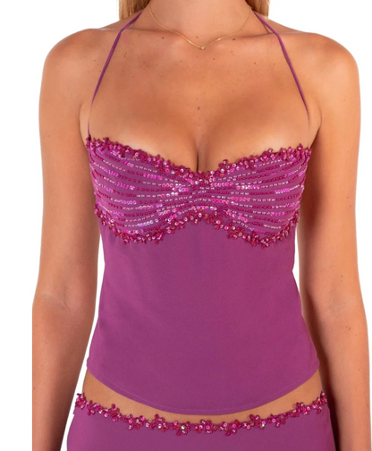 I am Delilah - Jemima Halter Top & Skirt Set in Berry