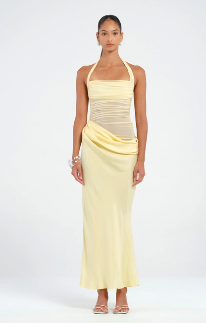 Benni - Gina Halter Dress in Butter