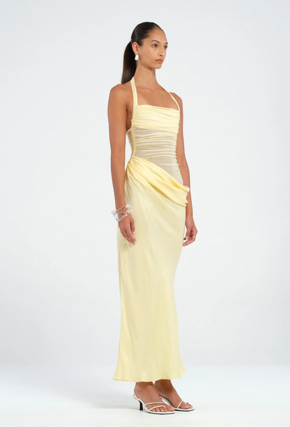 Benni - Gina Halter Dress in Butter