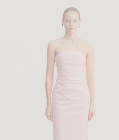Shona Joy - Lani Strapless Draped Maxi Dress in Fairy Floss