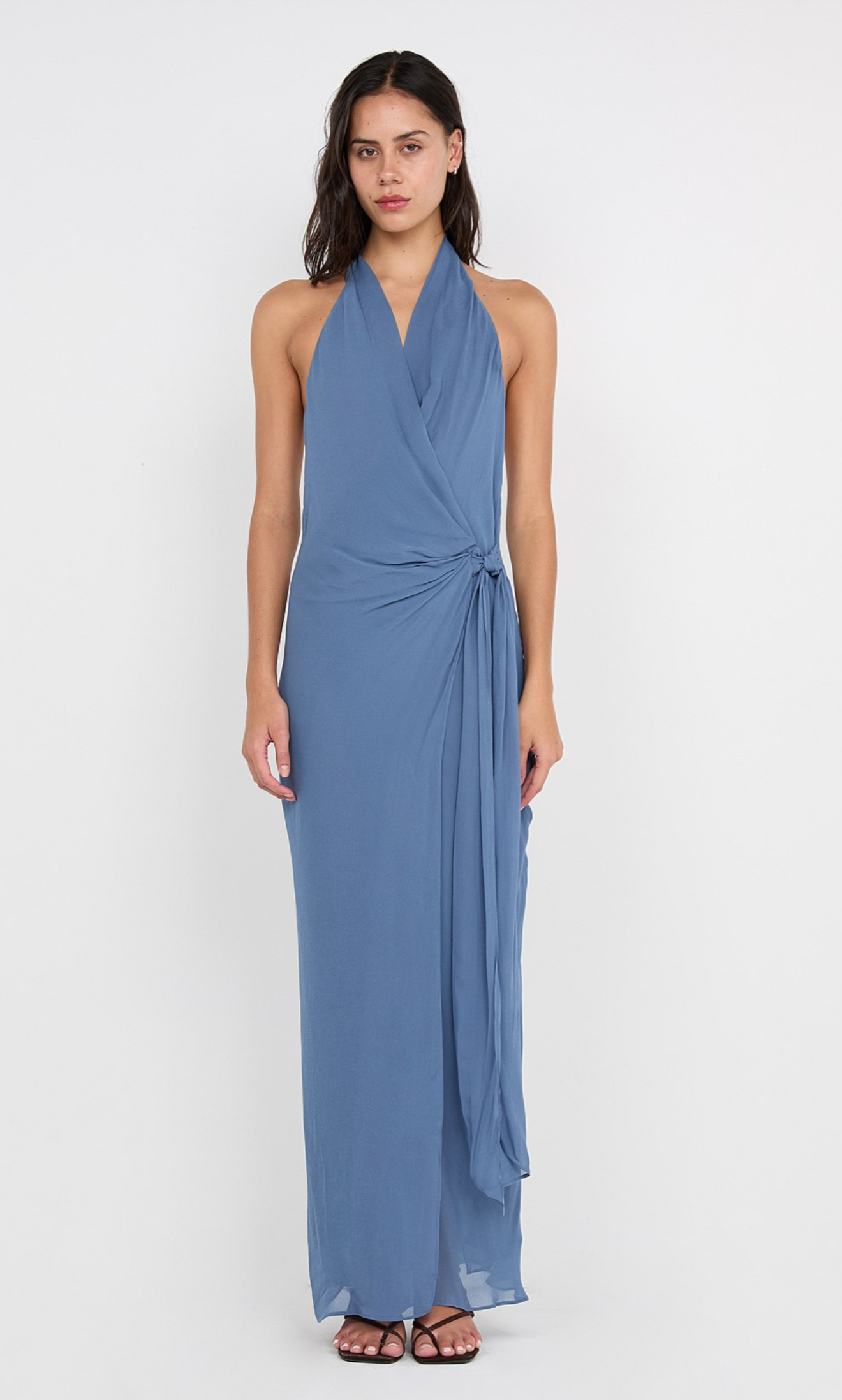 Bec and Bridge - Sovena Wrap Dress in Steel Blue