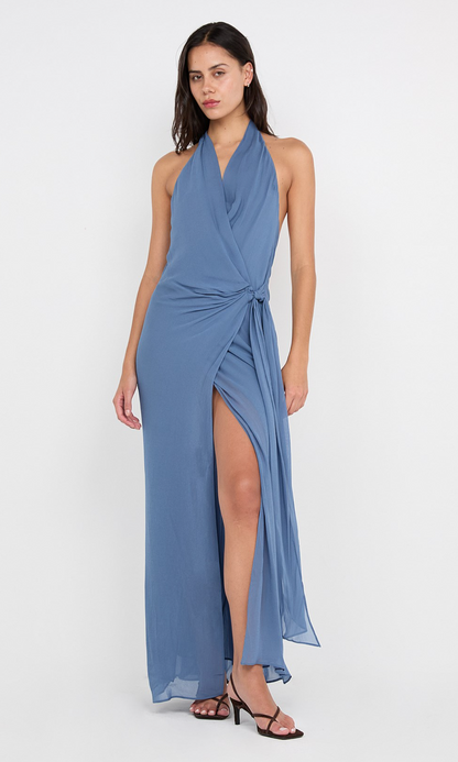Bec and Bridge - Sovena Wrap Dress in Steel Blue