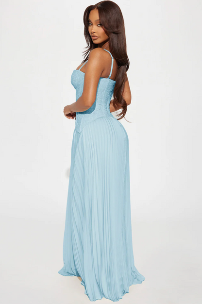 FN - Daniella Lace Corset Pleated in Light Blue