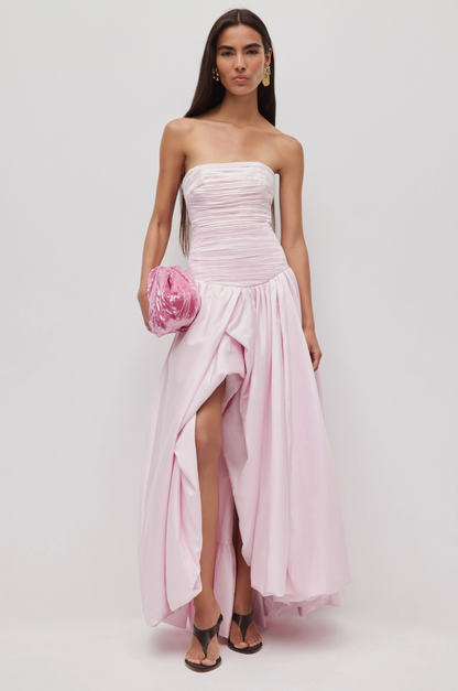 Aje - Violette Bubble Hem Maxi Dress in Pastel Pink