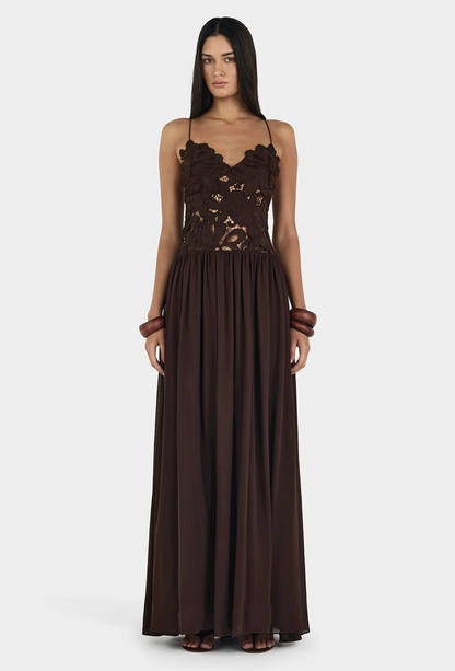 Hansen and Gretel - Stephanie Maxi Dress in Cedar Brown