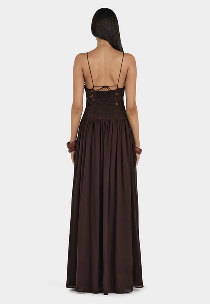 Hansen and Gretel - Stephanie Maxi Dress in Cedar Brown